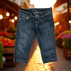 Common Genes Dark Wash Denim Jean Short Leg Jorts Size 14